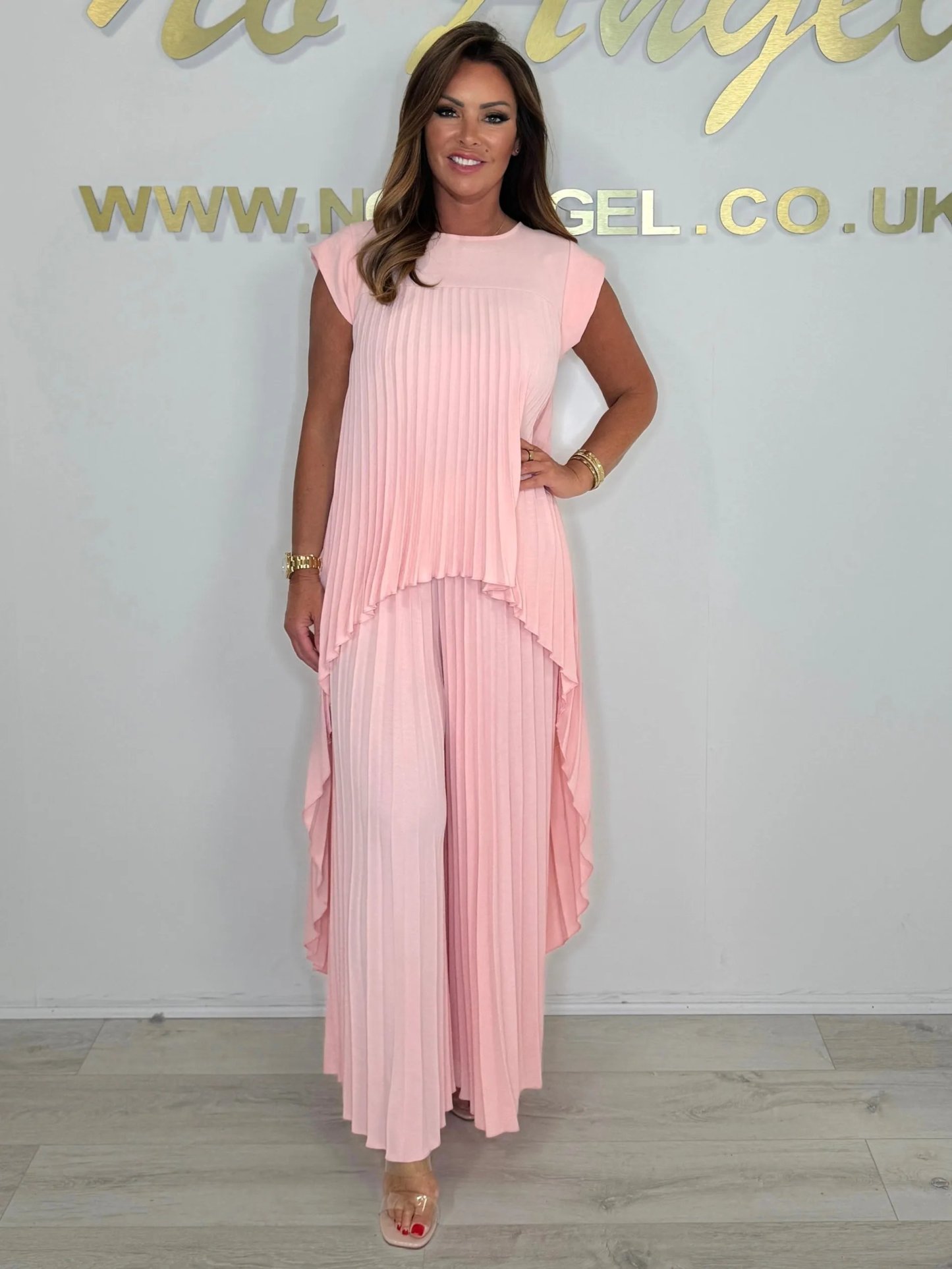 Irregular High-Low Pleated Top + Pants Two-Piece Suit (Buy 2 Free Shipping)