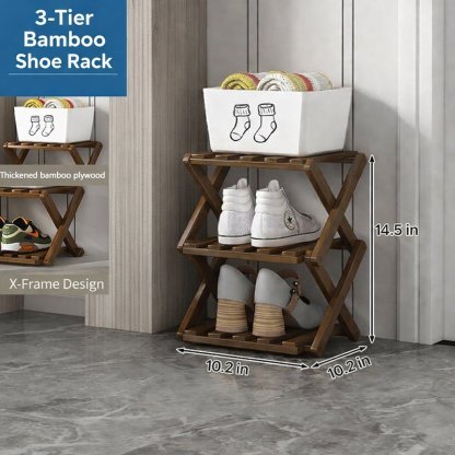 The 9-Tier No-Assembly Bamboo Rack !🌿👟