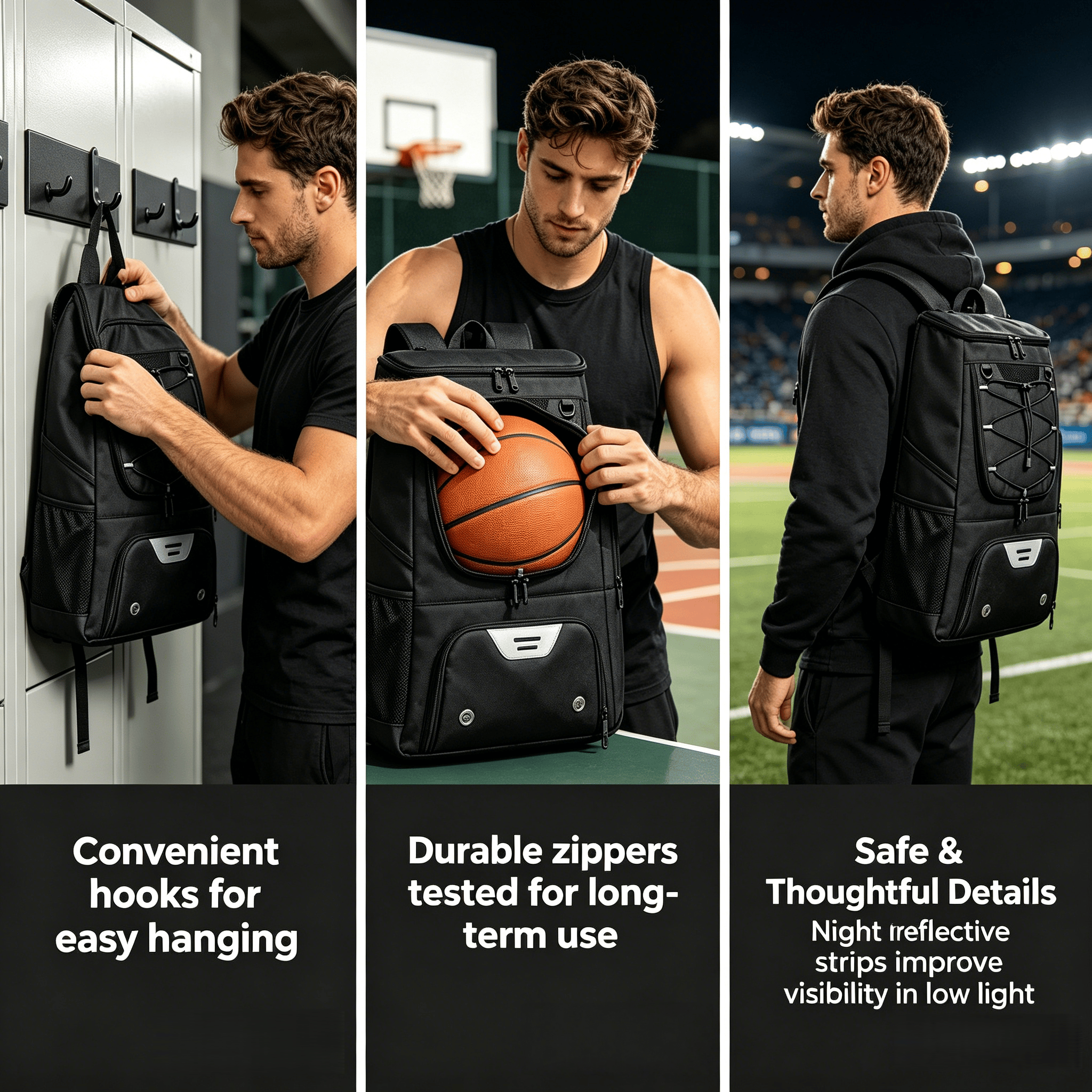 🏀 Basketball Backpack with Ball Holder & Shoe Compartment