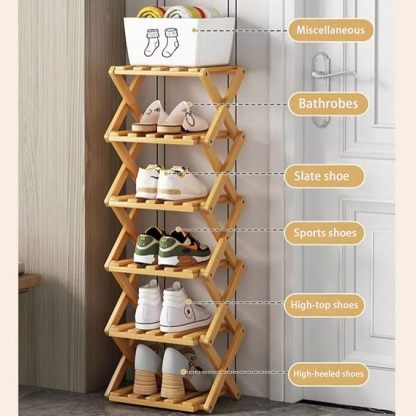 The 9-Tier No-Assembly Bamboo Rack !🌿👟