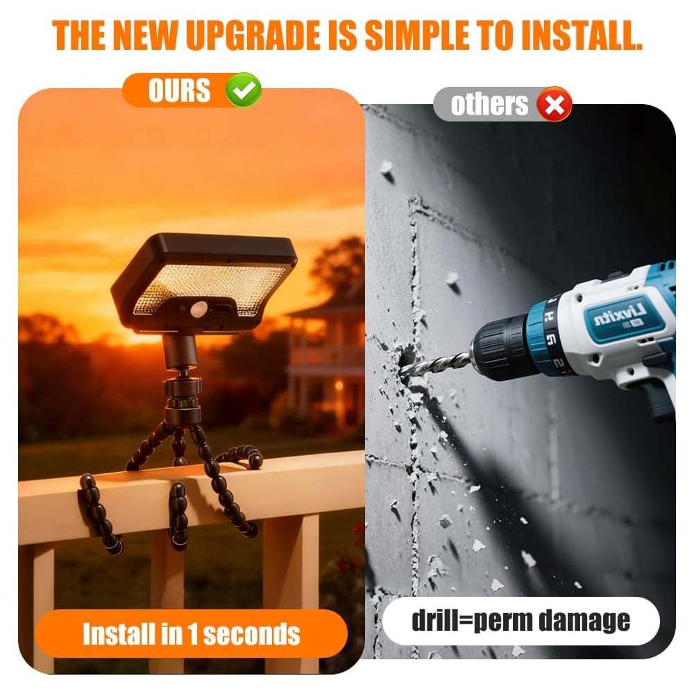 🌞 Outdoor Clip-On Solar Motion Sensor Light