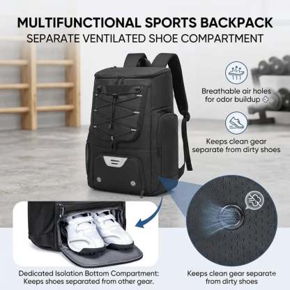 🏀 Basketball Backpack with Ball Holder & Shoe Compartment