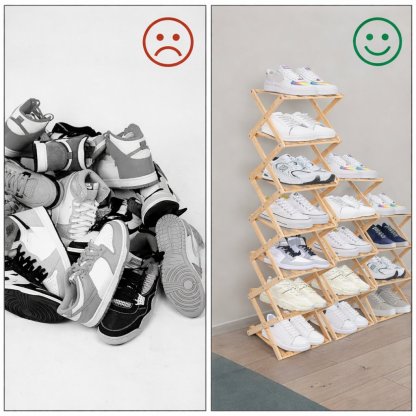 The 9-Tier No-Assembly Bamboo Rack !🌿👟