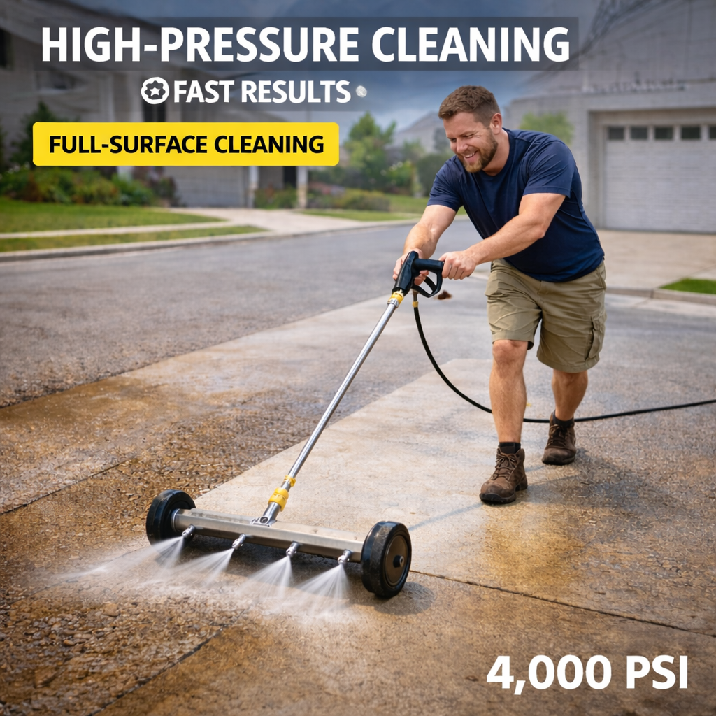 🚿High-Pressure Surface Cleaner with Extension Rod – 4000 PSI Power for Ultimate Cleaning