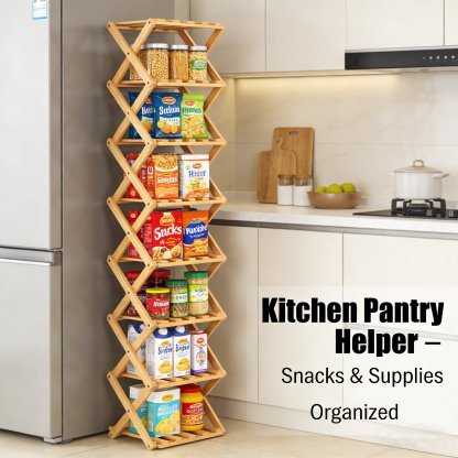 The 9-Tier No-Assembly Bamboo Rack !🌿👟