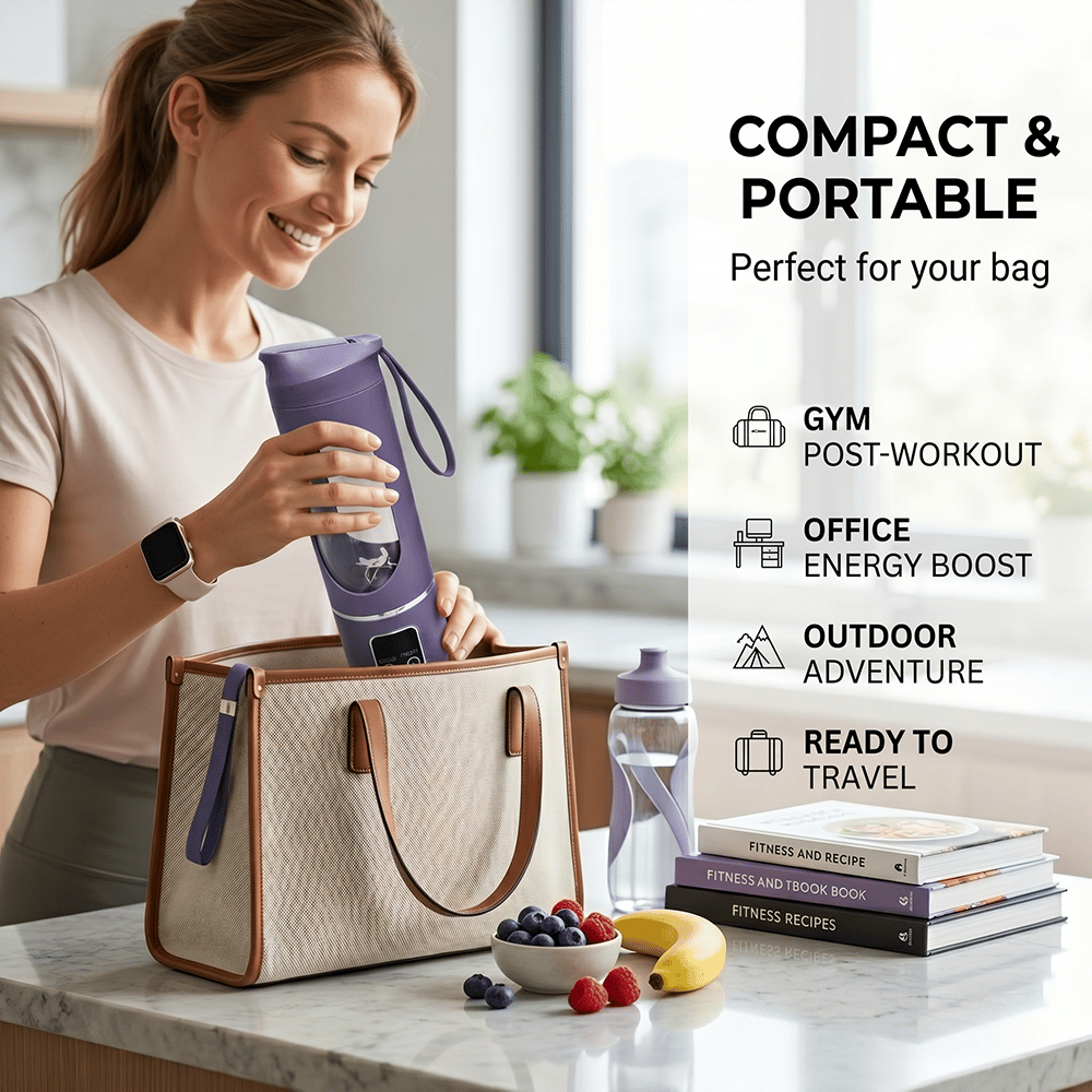 ⚡ Portable Blender Bottle – USB Rechargeable Smoothie Maker for Fresh Drinks Anytime, Anywhere 🥤