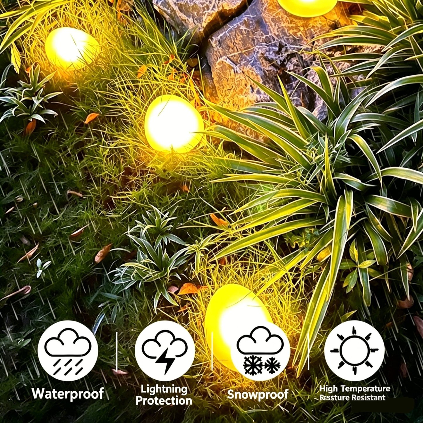 🌙 Outdoor Solar Pebble Lawn Light