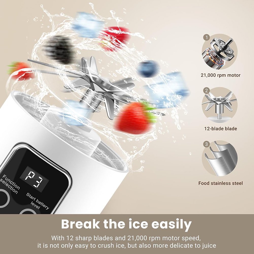 ⚡ Portable Blender Bottle – USB Rechargeable Smoothie Maker for Fresh Drinks Anytime, Anywhere 🥤