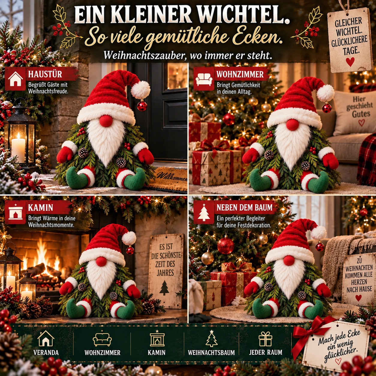 Weihnachtliche Wichteldekoration