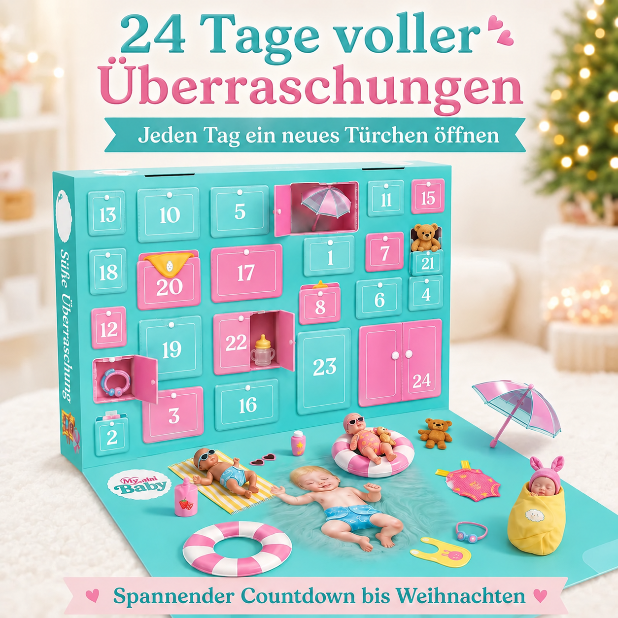 Adventskalender mit Mini-Figuren und Zubehör