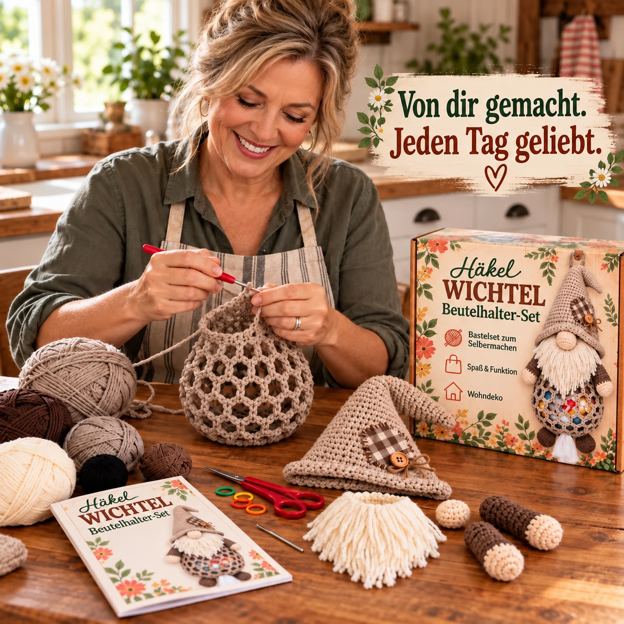 Wichtel-Beutelhalter – DIY-Häkelset