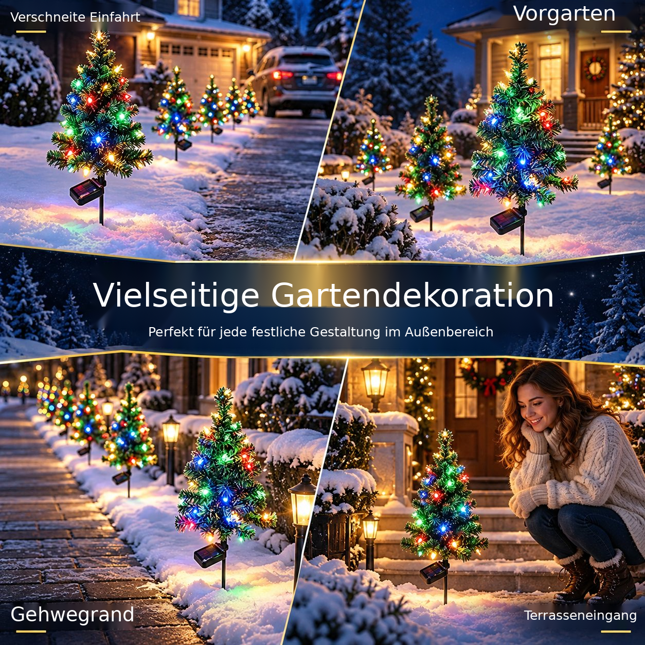 Solar-Weihnachtsbaumleuchten mit Erdspieß
