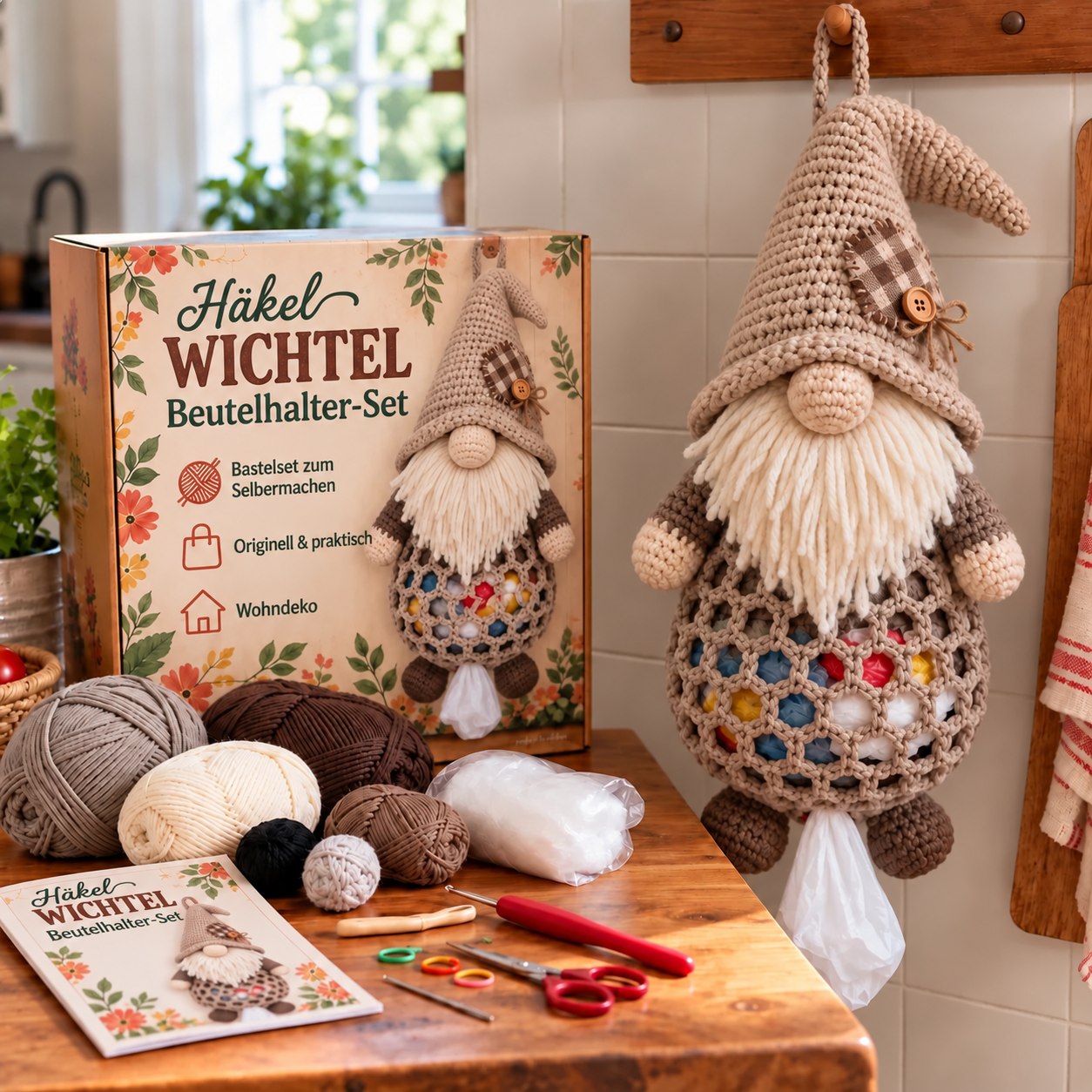 Wichtel-Beutelhalter – DIY-Häkelset