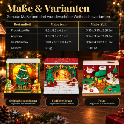 Beleuchteter 3D-Weihnachtskalender aus Papier