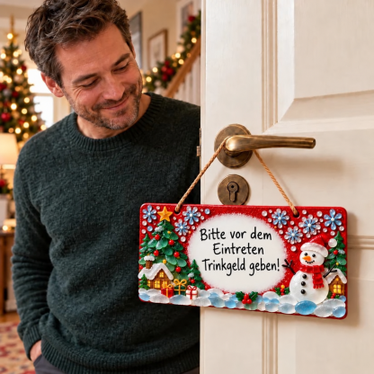 DIY-Weihnachtsschild mit dekorativen Glasstücken