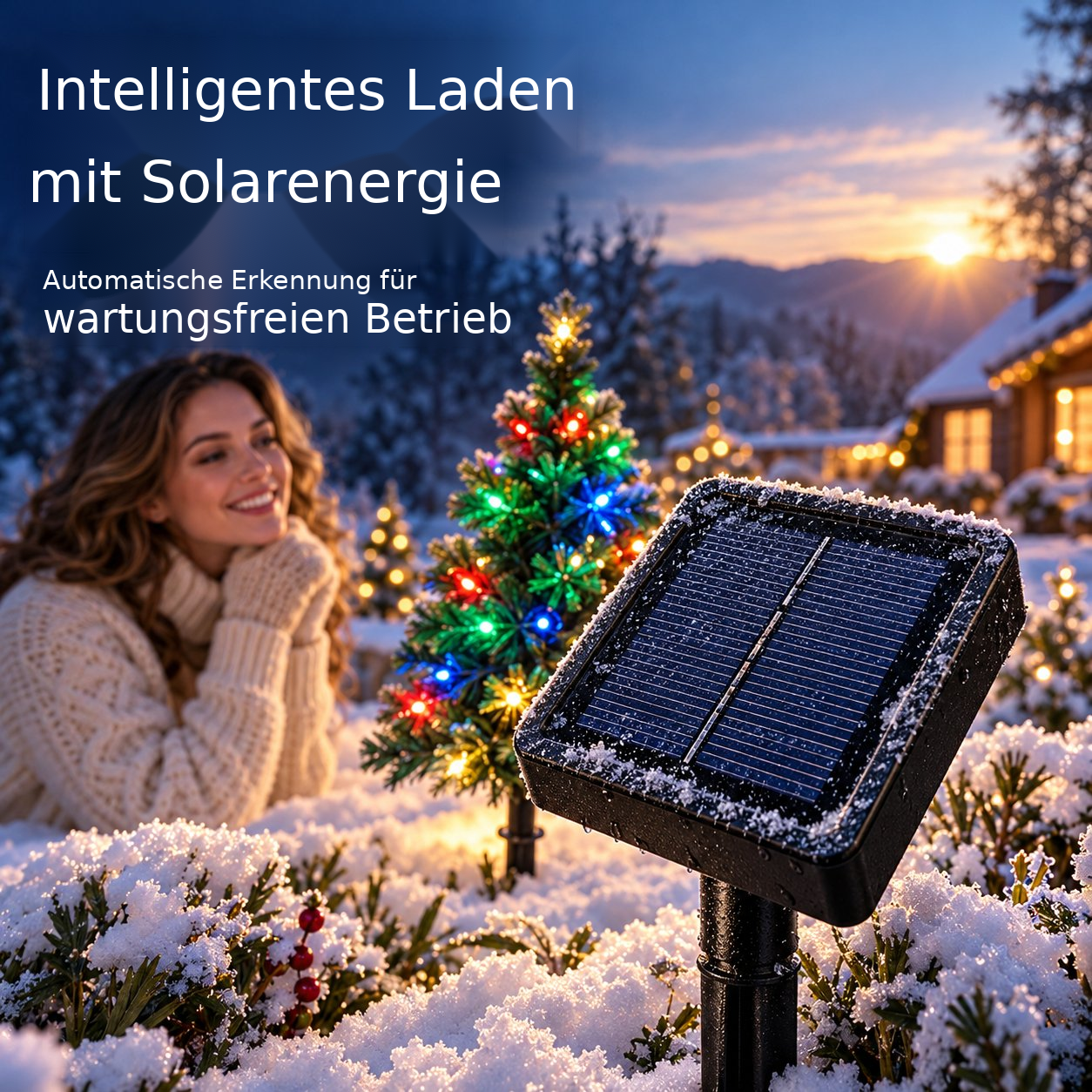 Solar-Weihnachtsbaumleuchten mit Erdspieß