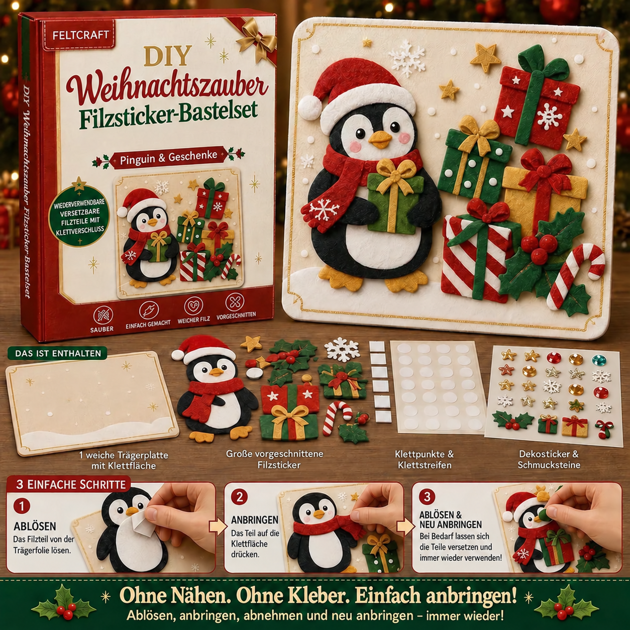 Pinguin – Filz-Bastelset