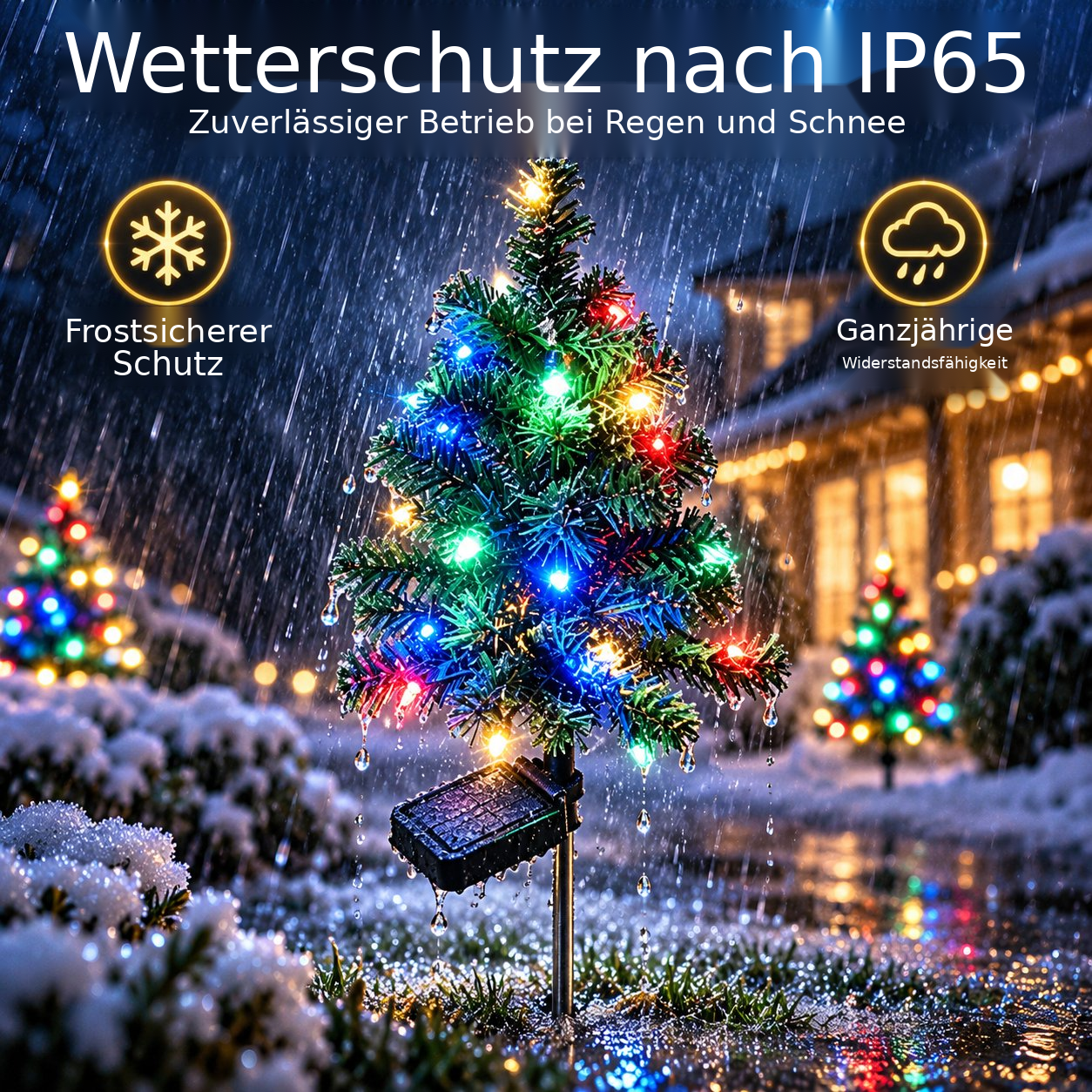 Solar-Weihnachtsbaumleuchten mit Erdspieß