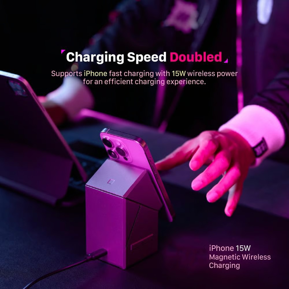 ⚡ 3-in-1 Portable Magnetic Wireless Charging Stand