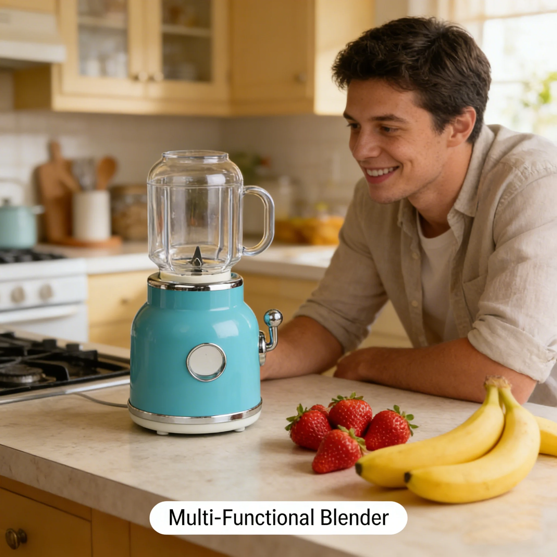 Portable Juicer with Two Cups & Small Ice Blender – Large Capacity, Easy to Clean, Perfect for Campsite Blending 🍹