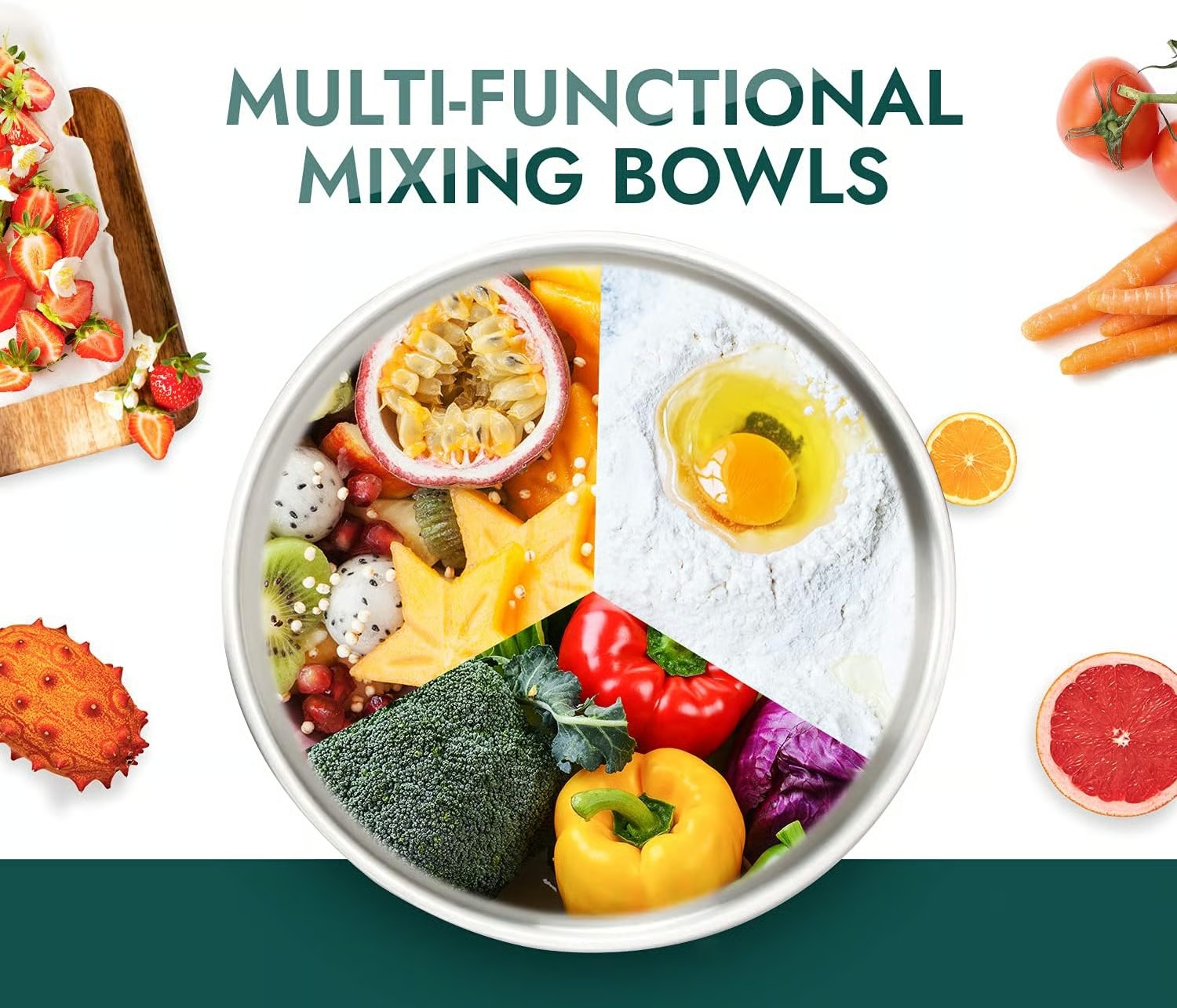 Everyday Stainless Steel Mixing Bowl Set with Airtight Lids