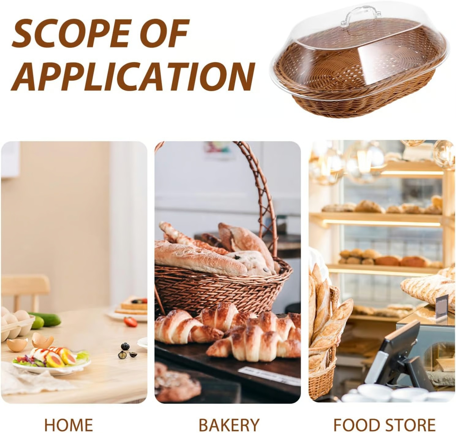 🧺 Woven Food Preservation Basket with Clear Lid