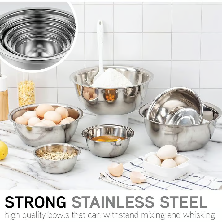 Everyday Stainless Steel Mixing Bowl Set with Airtight Lids