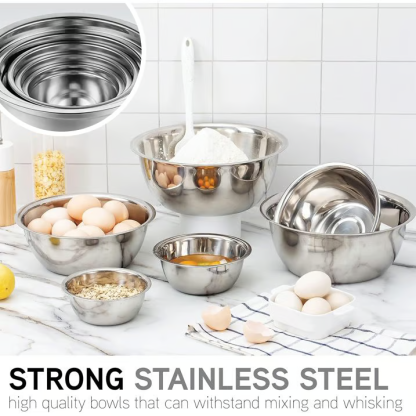 Everyday Stainless Steel Mixing Bowl Set with Airtight Lids
