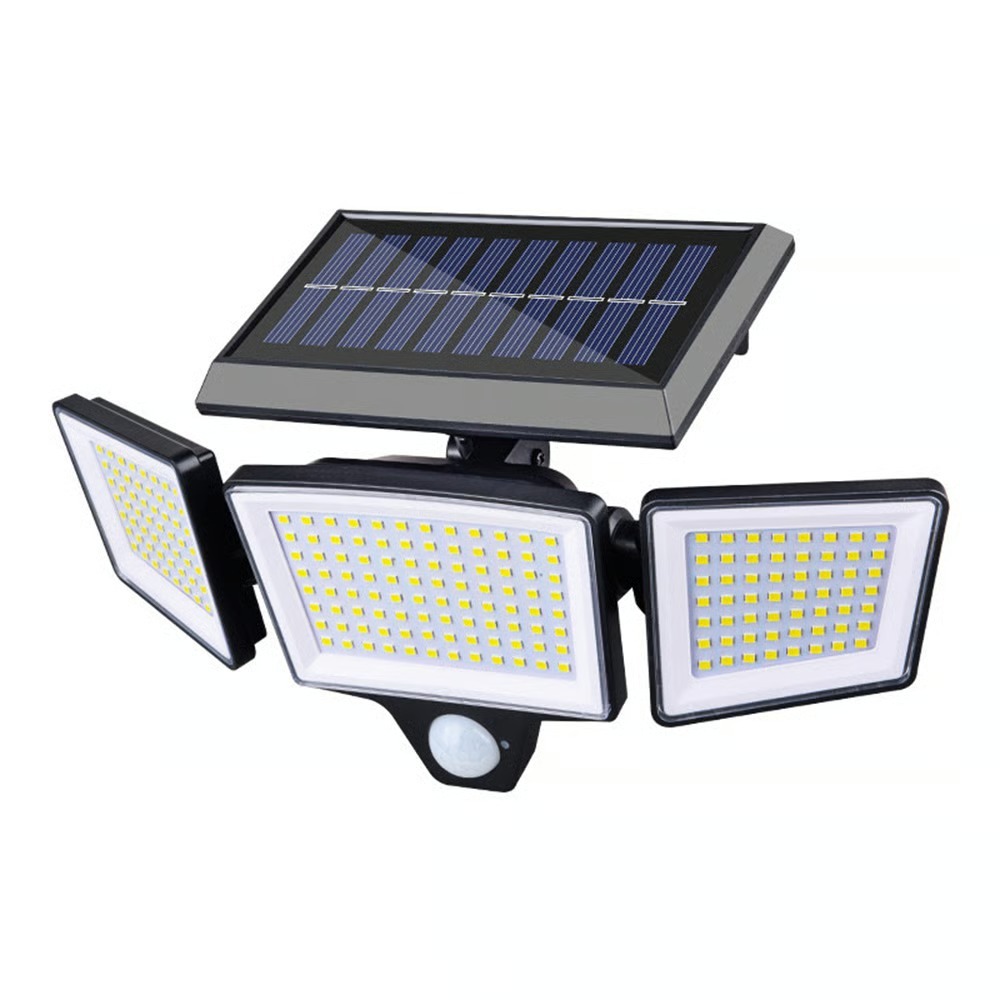 🌞 Three-Head Solar-Powered Sensor Wall Lamp - Smart Wireless Outdoor Lighting