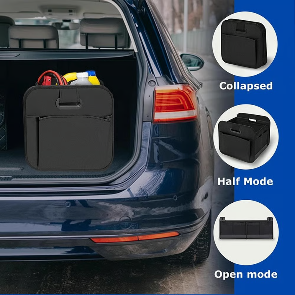 🚗Trunk Organizer for Car – Heavy Duty Foldable Car Storage with Multi Compartments