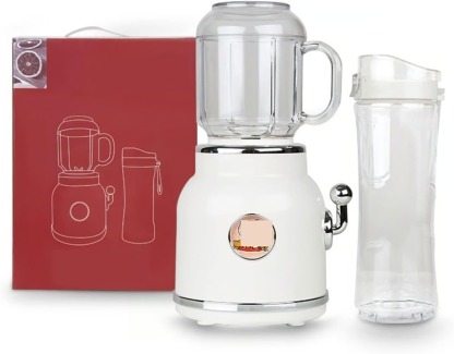 Portable Juicer with Two Cups & Small Ice Blender – Large Capacity, Easy to Clean, Perfect for Campsite Blending 🍹