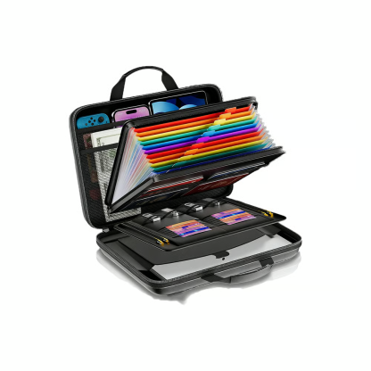 🔐 Hard-Shell Fireproof & Waterproof Document Organizer with Lock