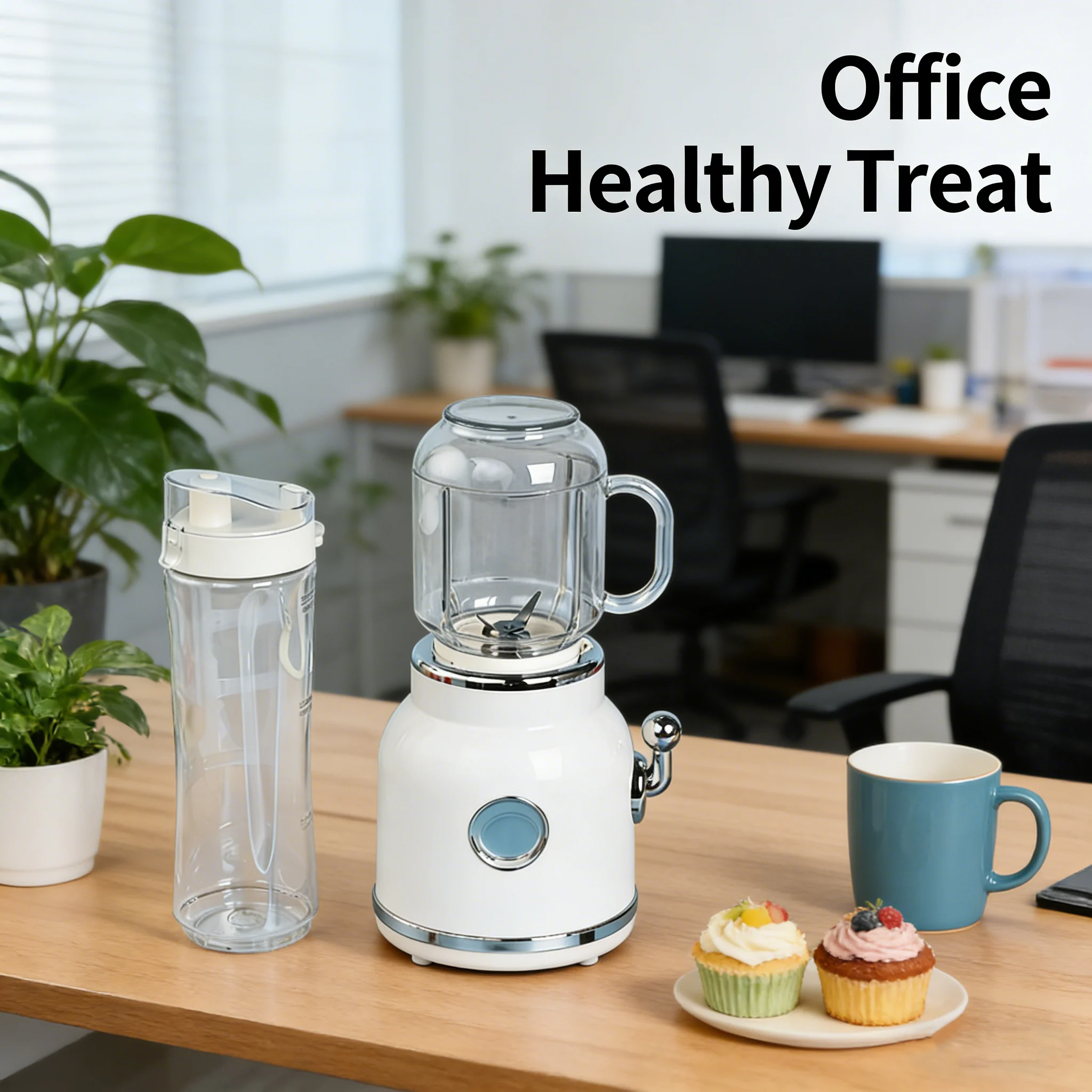 Portable Juicer with Two Cups & Small Ice Blender – Large Capacity, Easy to Clean, Perfect for Campsite Blending 🍹