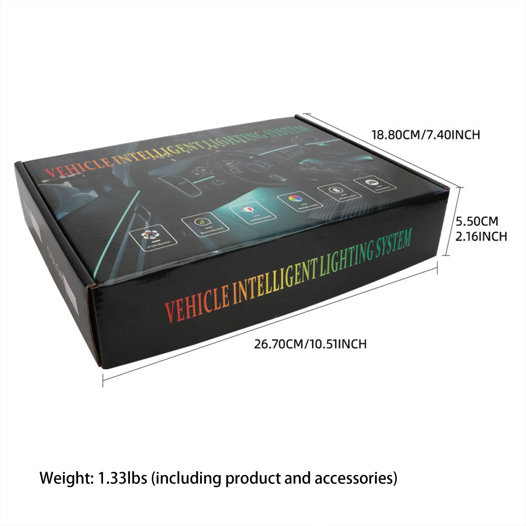 🚗3-Control Acrylic LED Car Interior Ambient Lighting