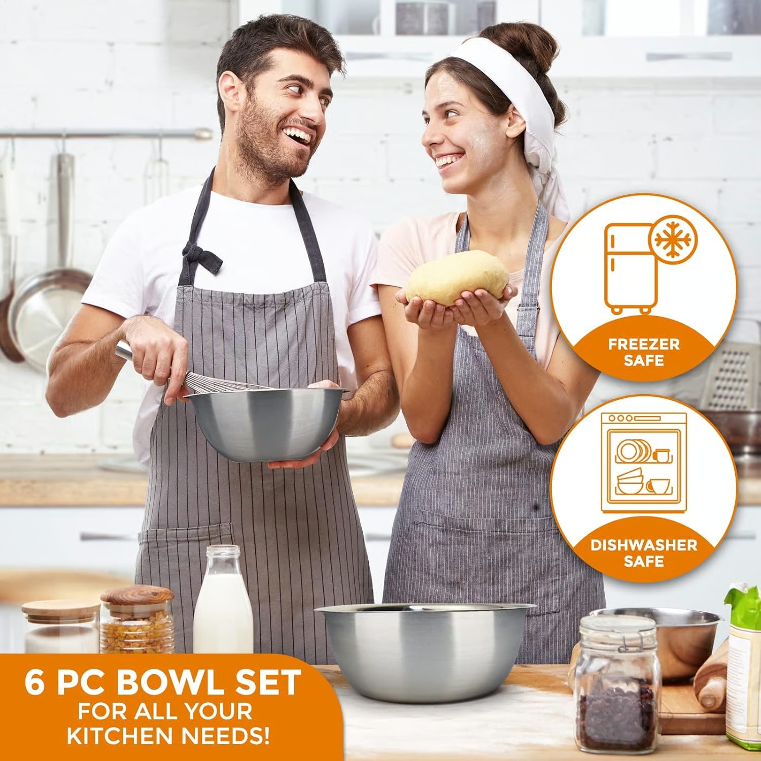 Everyday Stainless Steel Mixing Bowl Set with Airtight Lids
