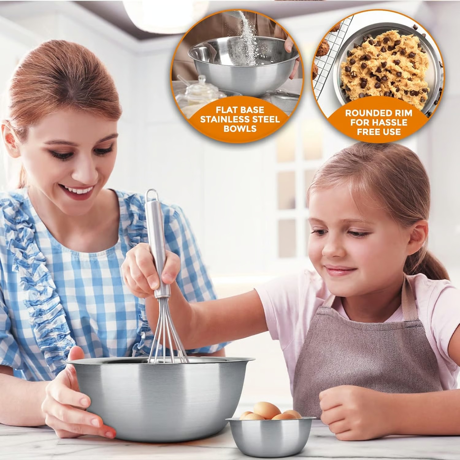 Everyday Stainless Steel Mixing Bowl Set with Airtight Lids