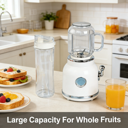 Portable Juicer with Two Cups & Small Ice Blender – Large Capacity, Easy to Clean, Perfect for Campsite Blending 🍹