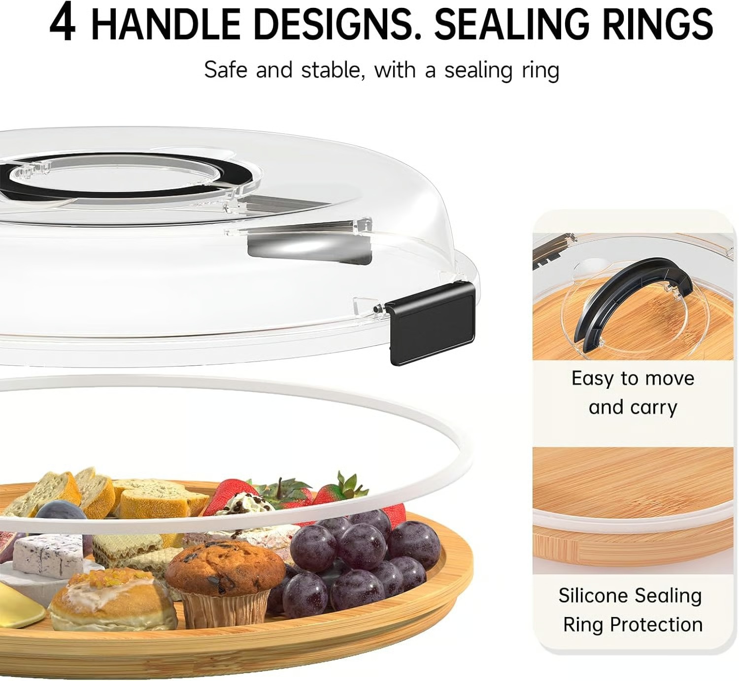 Elegant Bamboo Serving Board with Secure Travel Lid