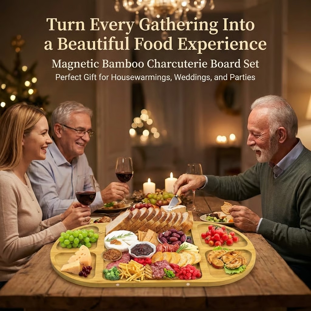 🧀 Bamboo Charcuterie Board Set