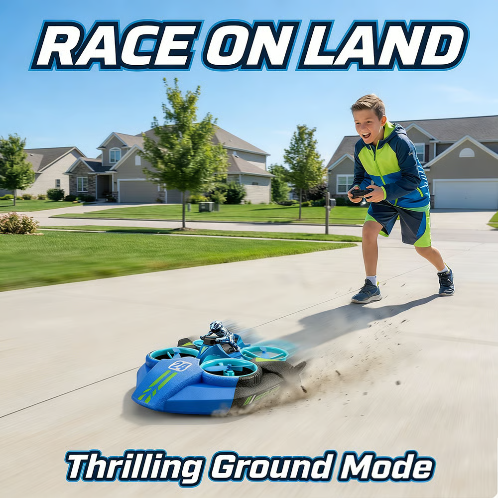 🚀 3-in-1 Remote Control Hovercraft Toy (Land • Water • Air)