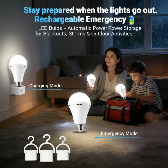 3-Pack / 6-Pack Rechargeable Emergency Light Bulbs 💡
