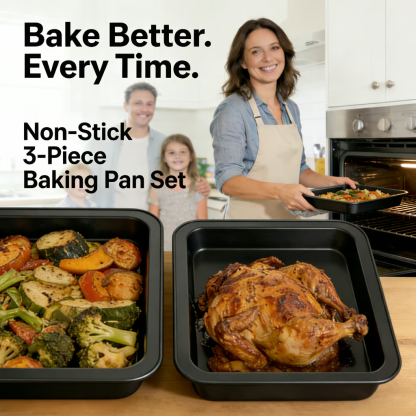 🍪🔥Non-Stick Baking Pan Set (3-Piece Set)