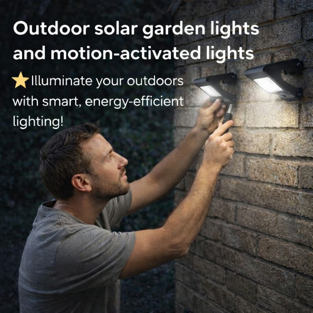 Outdoor solar garden lights and motion-activated lights 🌟