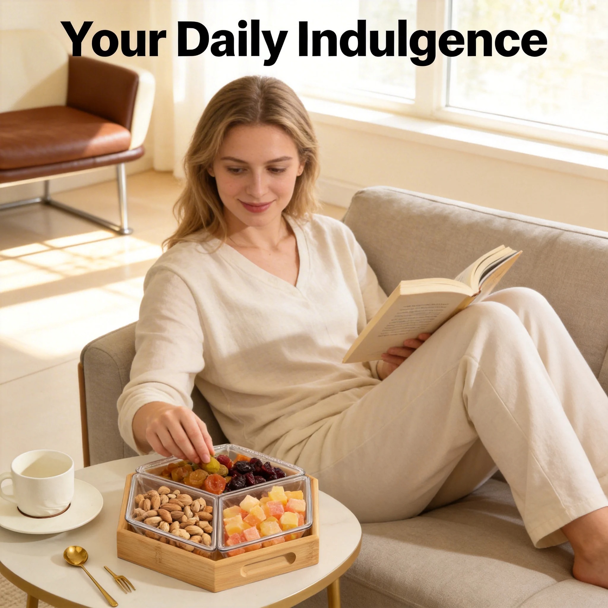 🍪 Square Snack Jar Set with Lids & Wooden Tray