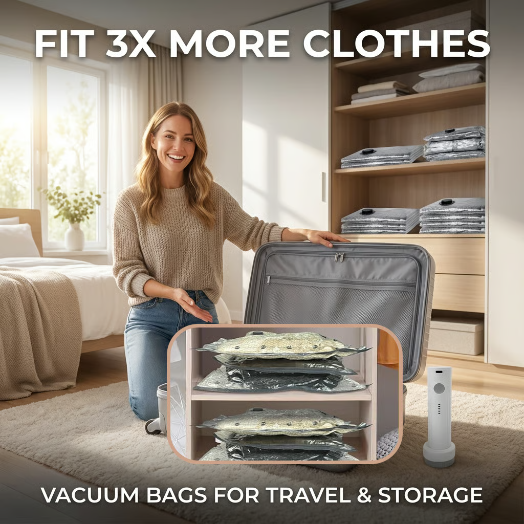 Vacuum Bags for Clothes – Travel & Storage Set🧳