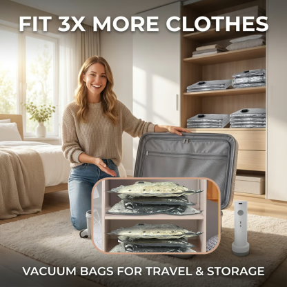 Vacuum Bags for Clothes – Travel & Storage Set🧳