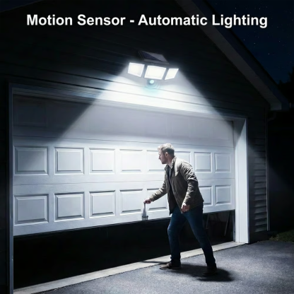 🌞 Three-Head Solar-Powered Sensor Wall Lamp - Smart Wireless Outdoor Lighting