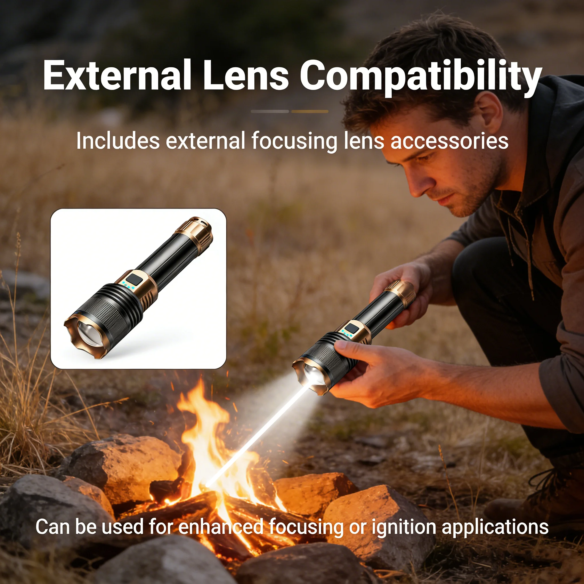 🔦 Rechargeable Outdoor Long-Range Ultra-Bright Laser Flashlight