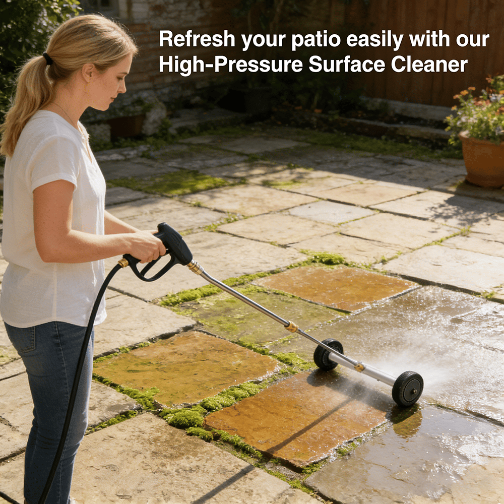 🚿 High-Pressure Surface Cleaner with Extension Rod (Up to 4000 PSI)