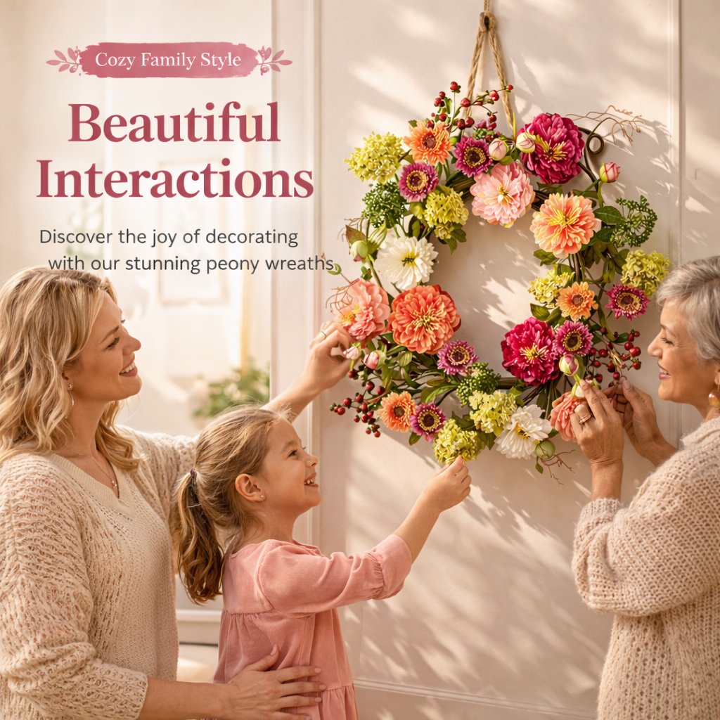 🌸 Mixed Peony Floral Wreath 🔥